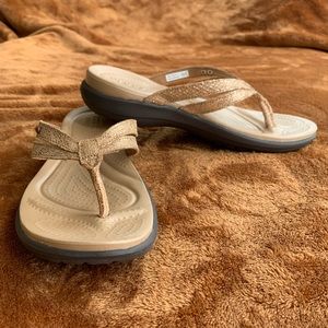 Crocs Sandals, Gold, Size 7